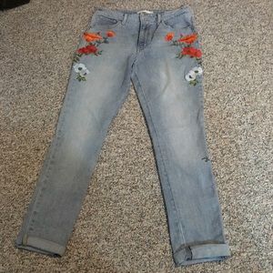 Levi Strauss embroidered skinny jeans